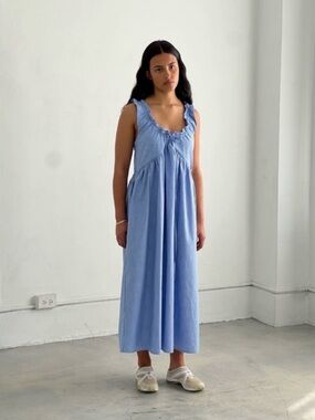 A BRONZE AGE Valley Dress in Porter Stripe Poplin Cotton Summer Size XS VGUC